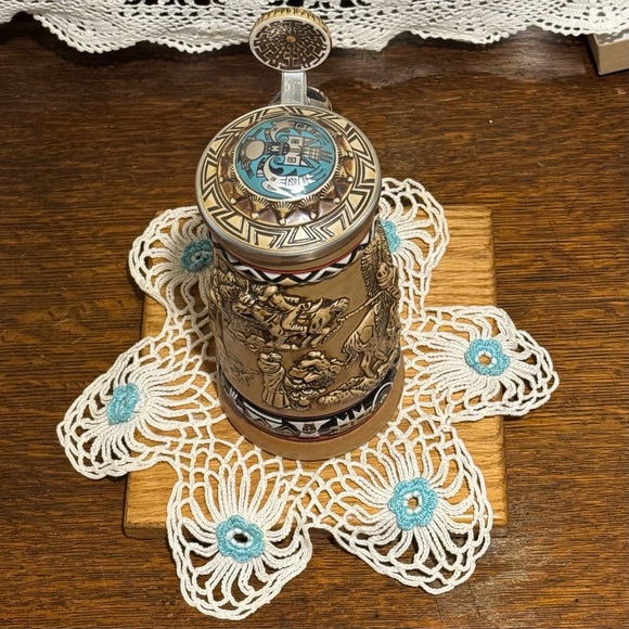 Intricately Designed Beer Stein with Native American Motif - Picture 2 of 15